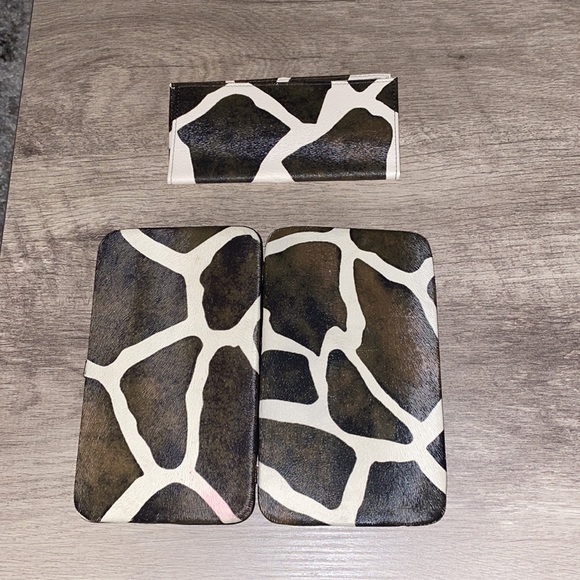 VTG Jone Jones collection Giraffe flat wallet NWT Brown & cream - Picture 4 of 11